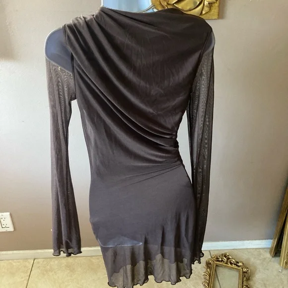 Fashion Nova Brown Mesh Dress - Picture 5 of 5